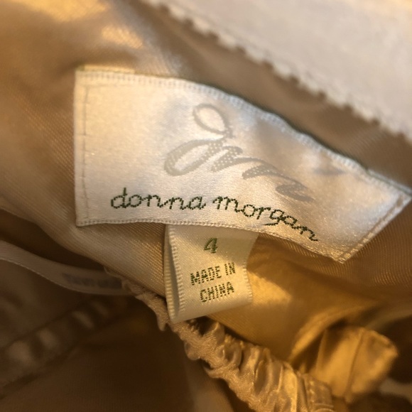 Donna Morgan Strapless Champagne Dress Size 4 dry cleaned Free Shipping - Picture 10 of 13